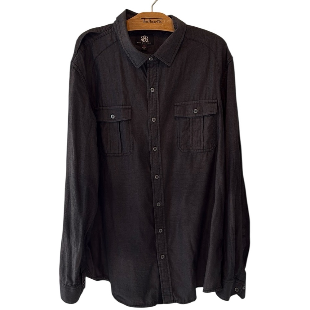 Rock‎ & Republic Men's Black Shirt/Button Up Sz XL Black